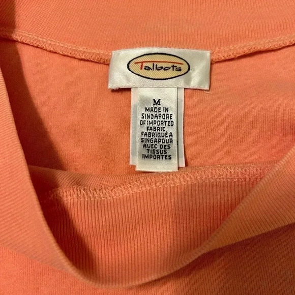 Talbots Women’s Peach Fitted Sweater Shirt. Soft/Comfortable. Summer Chic Sz Med - Picture 5 of 8
